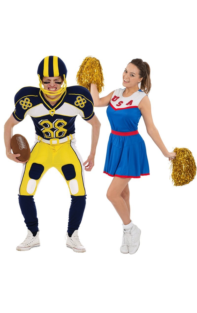 American Footballer Cheerleader Couples Costume