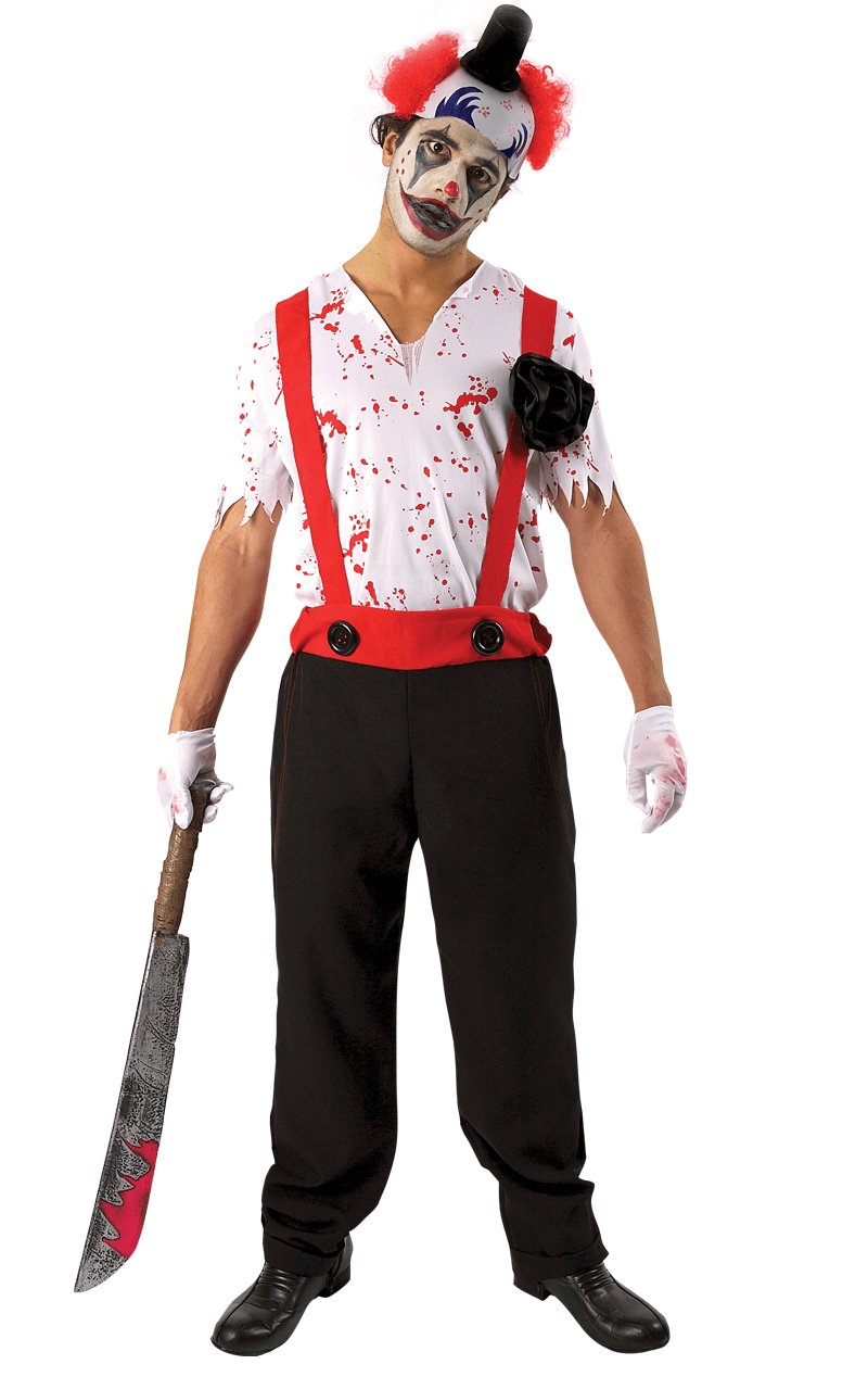 Black and red clown costume best sale