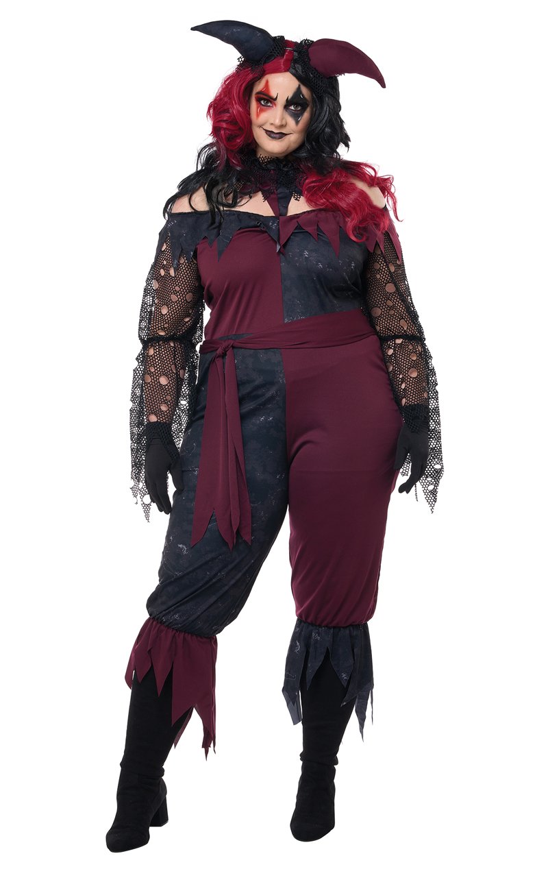 Womens Psycho Jester Plus Size Costume