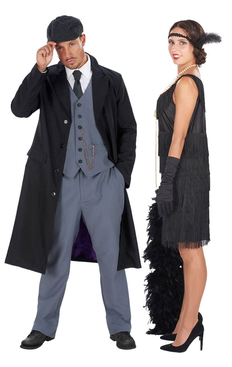 1920s Gansgter & Black Flapper Couples Costume - Simply Fancy Dress