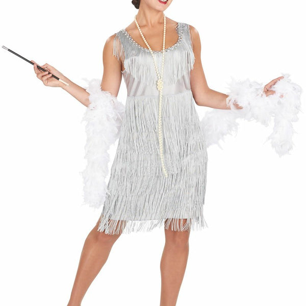 1920s Silver Flapper Costume