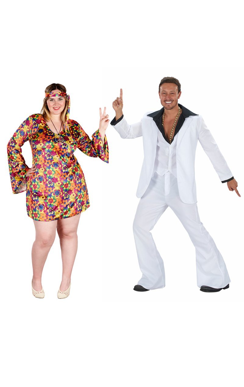 Flower Power & Disco Man Couples Costume - Simply Fancy Dress