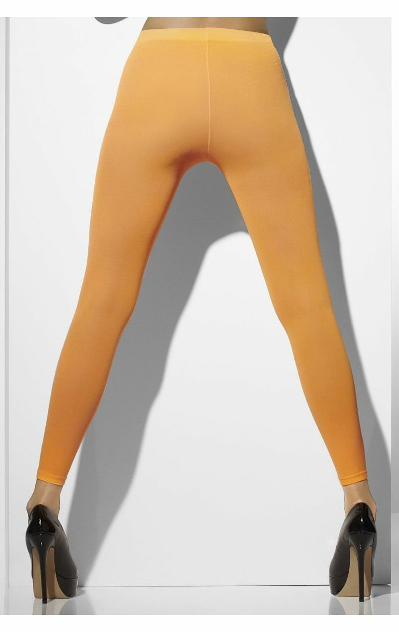 Footless Tights NEON ORANGE - Simply Fancy Dress