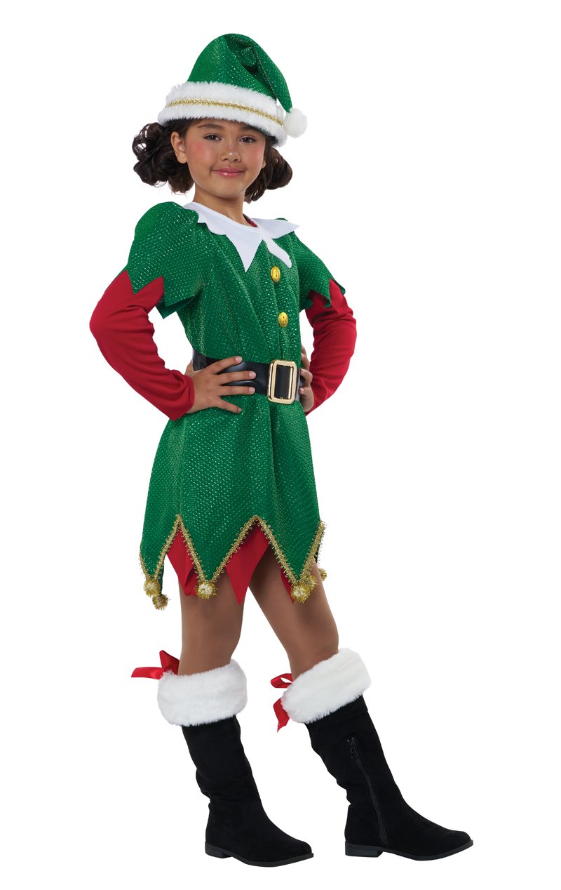 Girls Cute Christmas Elf Costume - Simply Fancy Dress