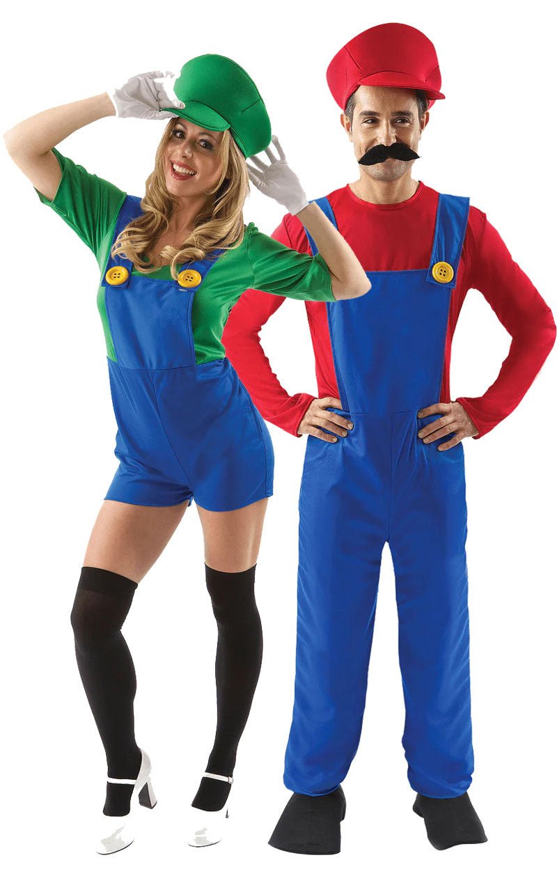 Man and Woman Video Game Plumbers Couples Costume - Version 2 - Simply Fancy Dress