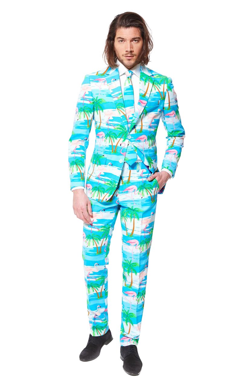 OppoSuits Mens Flaminguy Tropical Suit - Simply Fancy Dress