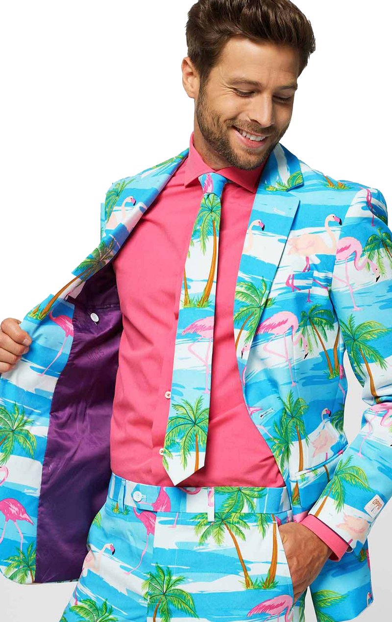 OppoSuits Mens Flaminguy Tropical Suit - Simply Fancy Dress