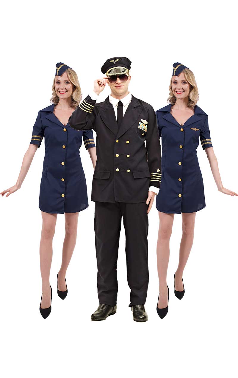 Pilot & Air Hostess Group Costume - Simply Fancy Dress