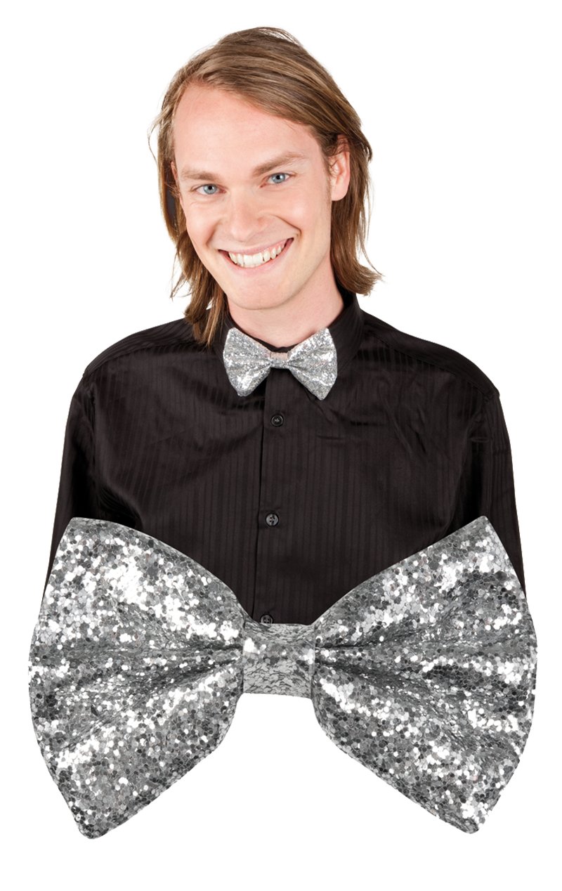 Silver Bow Tie Accessory - Simply Fancy Dress