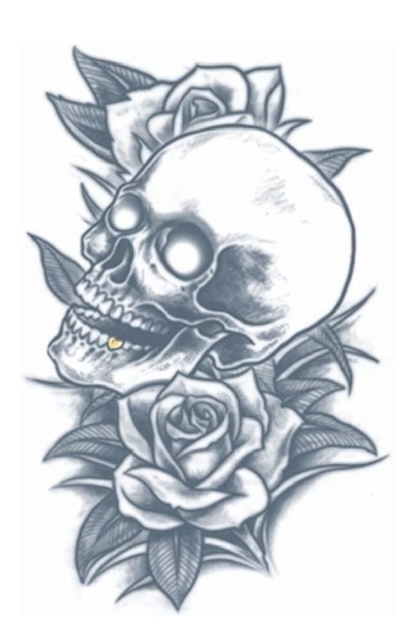 Skull and Roses Prison Tattoo - Simply Fancy Dress