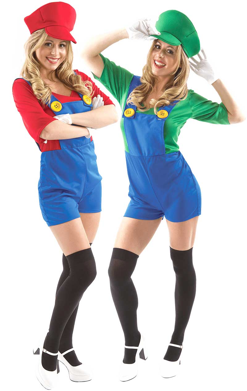 Womans Video Game Plumbers Couples Costume - Simply Fancy Dress